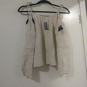 Wet seal light beige/cream cold shoulder top
